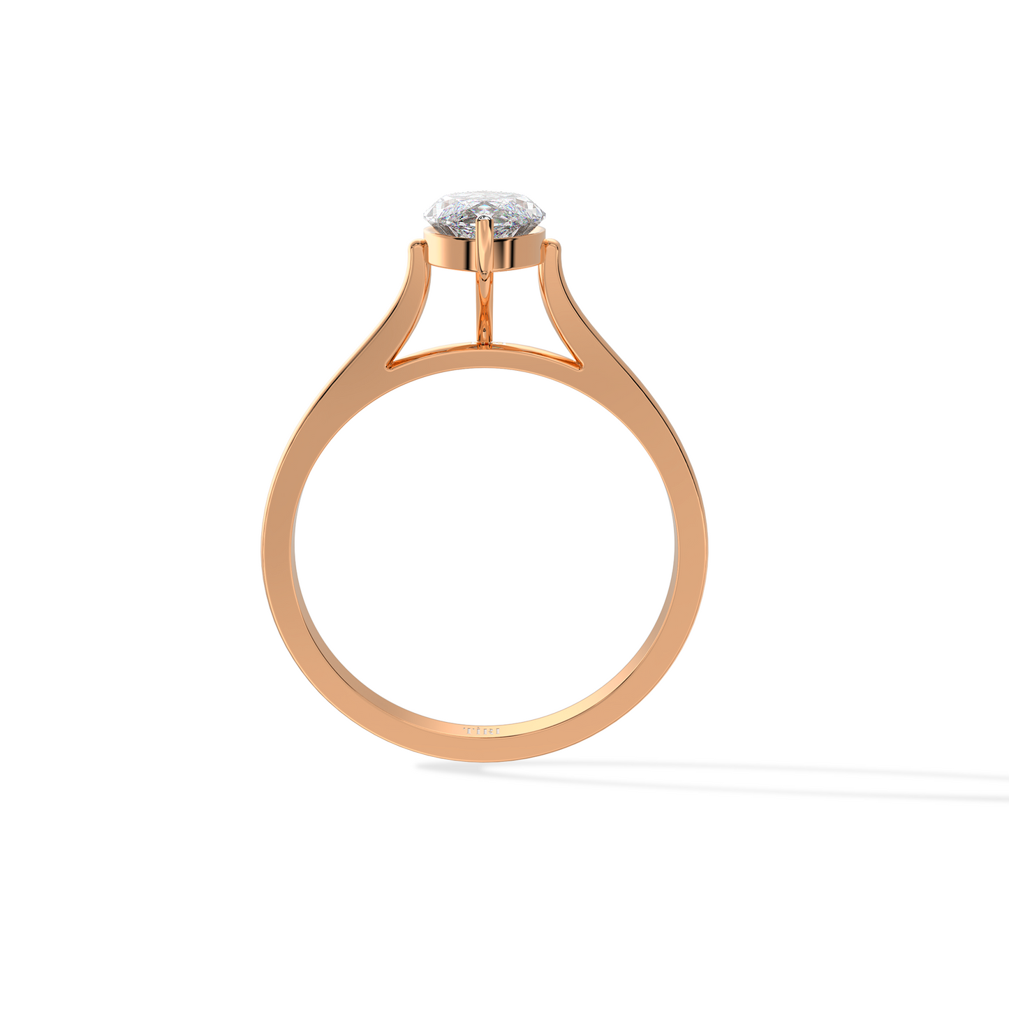 Marquise diamond ring in rose gold setting with delicate band, ideal for engagement or wedding