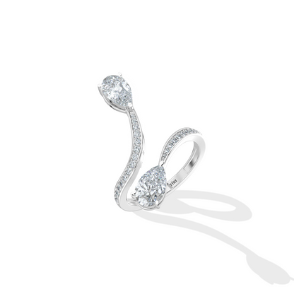 Twin Teardrop Diamond Ring