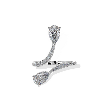 Twin Teardrop Diamond Ring