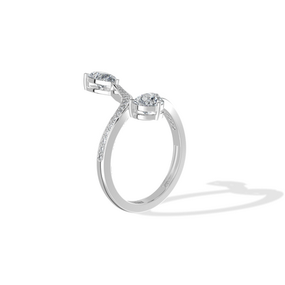 Twin Teardrop Diamond Ring