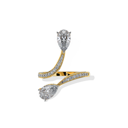 Twin Teardrop Diamond Ring