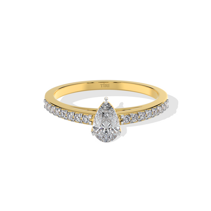 Graceful Pear Eternity Ring