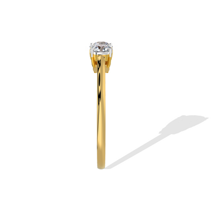 Golden Three-Stone Ring