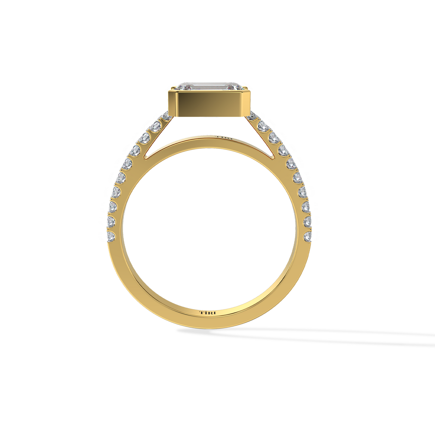 1.34 TW Emerald with Bezel Diamond Ring