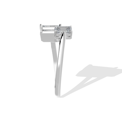 Double Baguette Open Ring