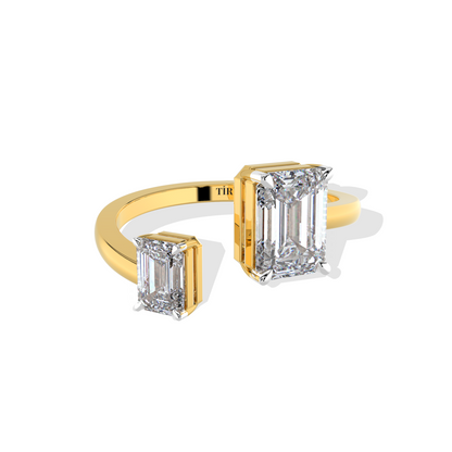 Double Baguette Open Ring