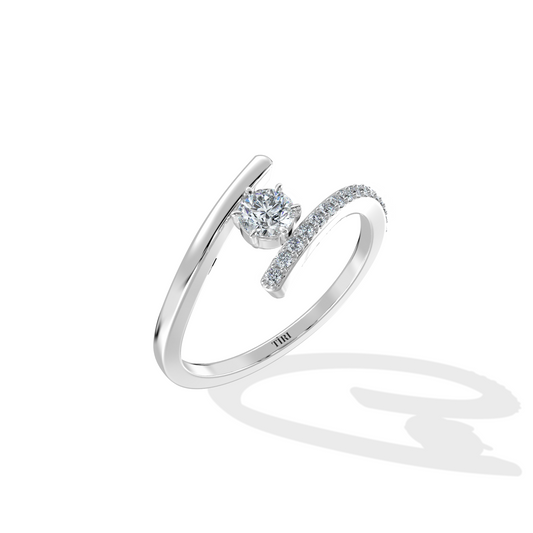 Silver spiral ring by Tiri featuring a sleek, coiled design perfect for stylish jewelry wear.