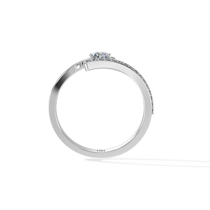 Silver spiral ring by Tiri featuring a sleek, coiled design, displayed on a neutral background.