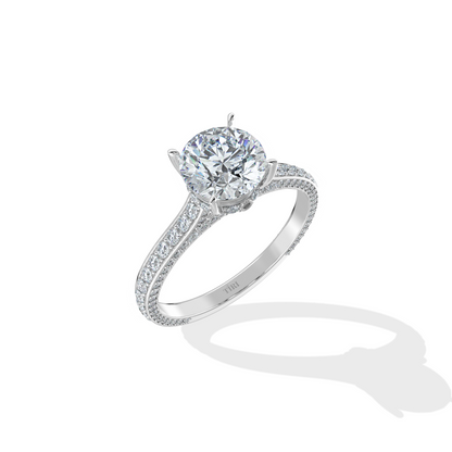 Pave Solitaire Engagement Ring