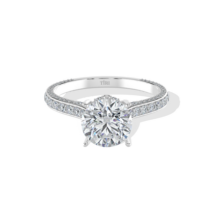 Pave Solitaire Engagement Ring