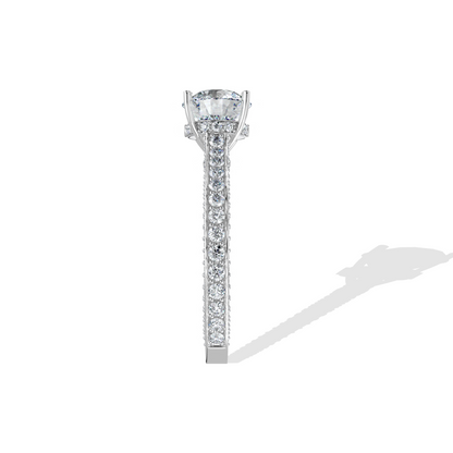 Pave Solitaire Engagement Ring