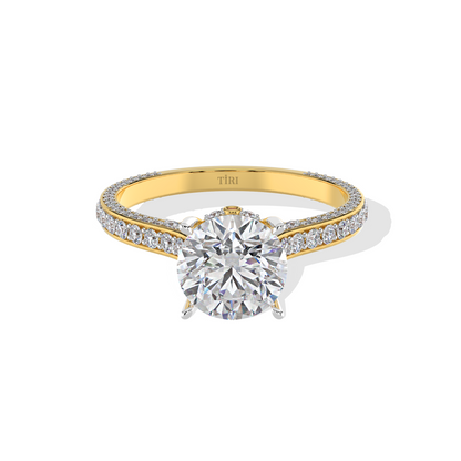 Pave Solitaire Engagement Ring