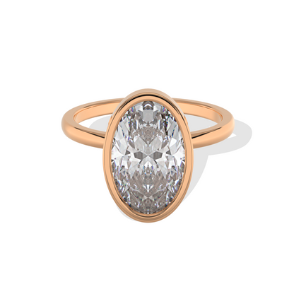 Oval Diamond Solitaire Ring
