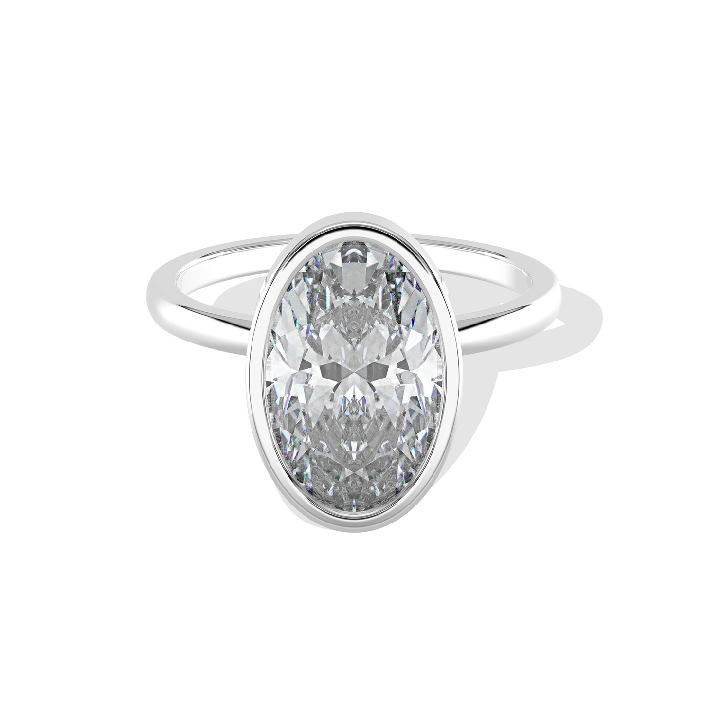 4.00 TW Oval Bezel Diamond Ring