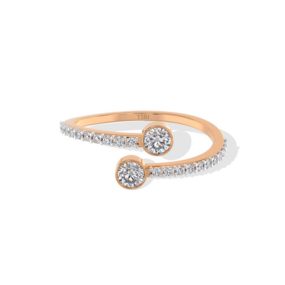 Dual Twist Diamond  Ring