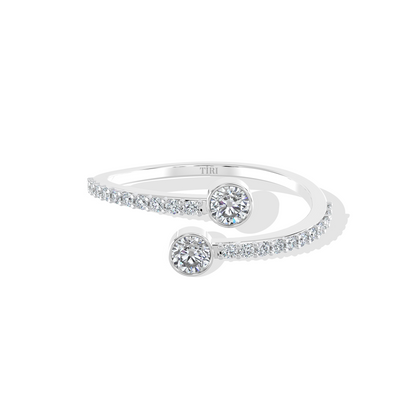 Dual Twist Diamond  Ring