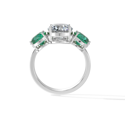 Radiant Emerald Three-Stone Design