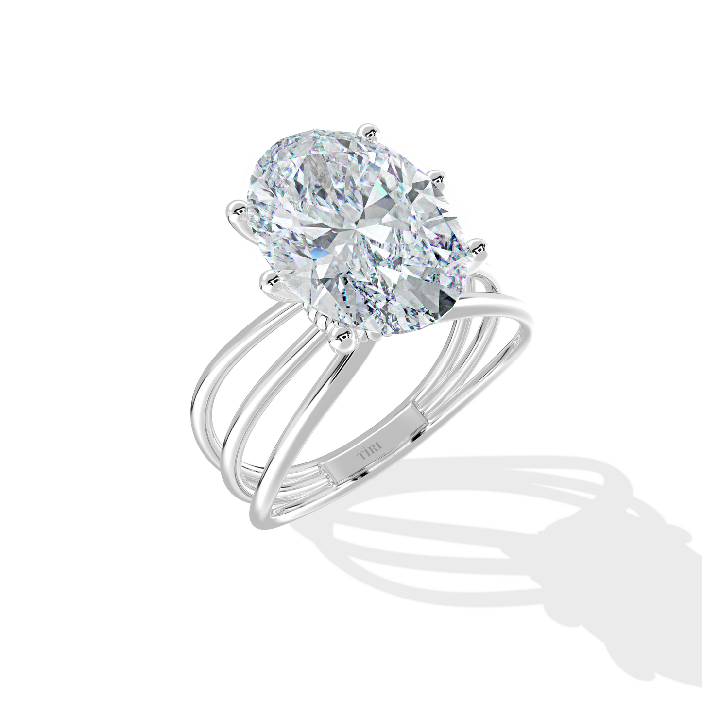 3.00 TW Oval Trio Band Diamond Ring
