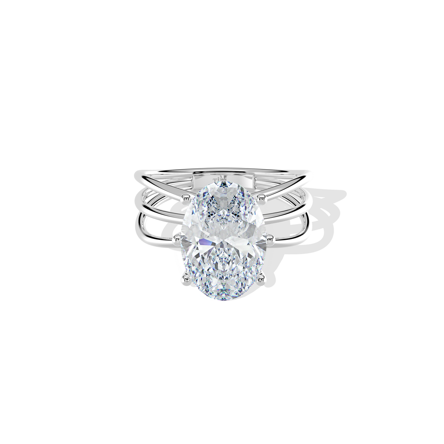 3.00 TW Oval Trio Band Diamond Ring