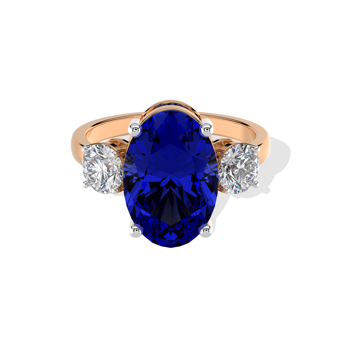 0.80 TW Diamond 4.00 Blue Cl Stone Ring