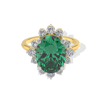 Emerald Halo Engagement Ring