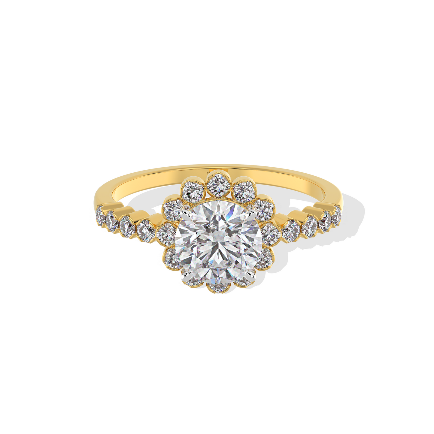 1.80 TW Flower Shaped Diamond Ring