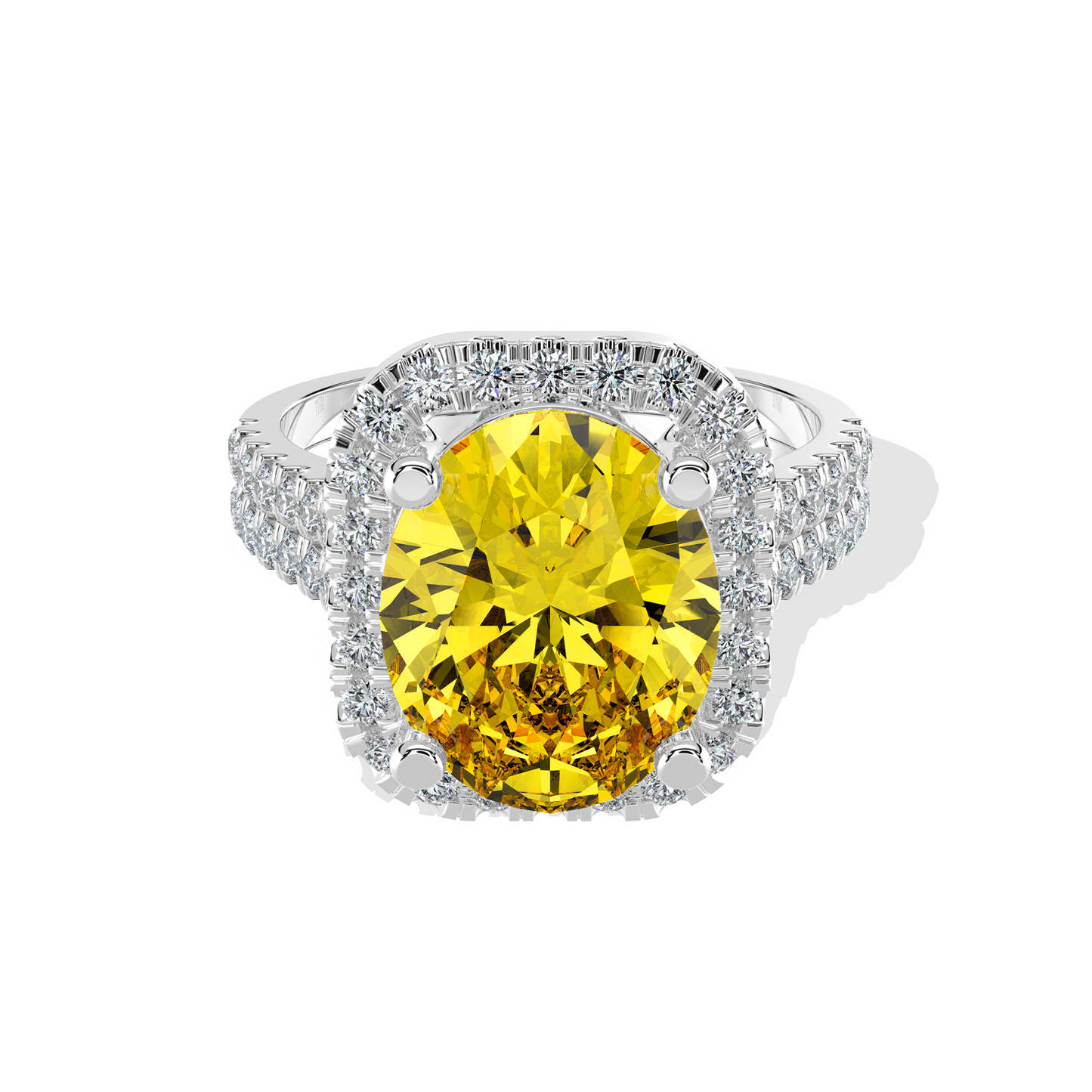 0.70 TW Diamond 3.00 Citrine Cl Stone Ring