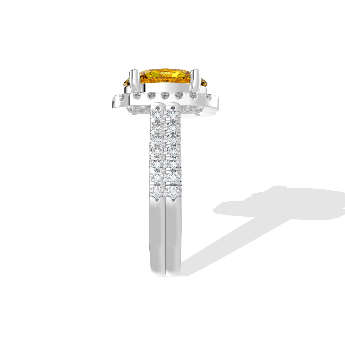 0.70 TW Diamond 3.00 Citrine Cl Stone Ring