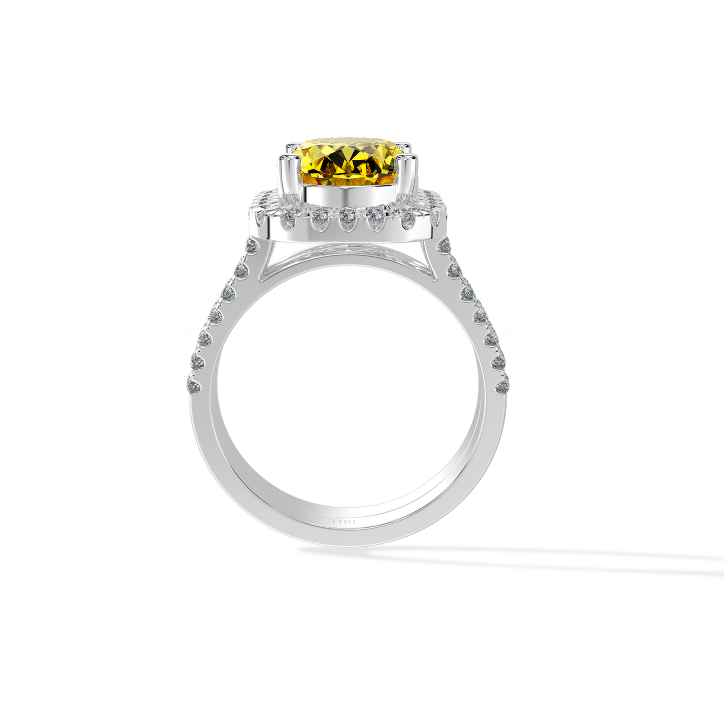 0.70 TW Diamond 3.00 Citrine Cl Stone Ring
