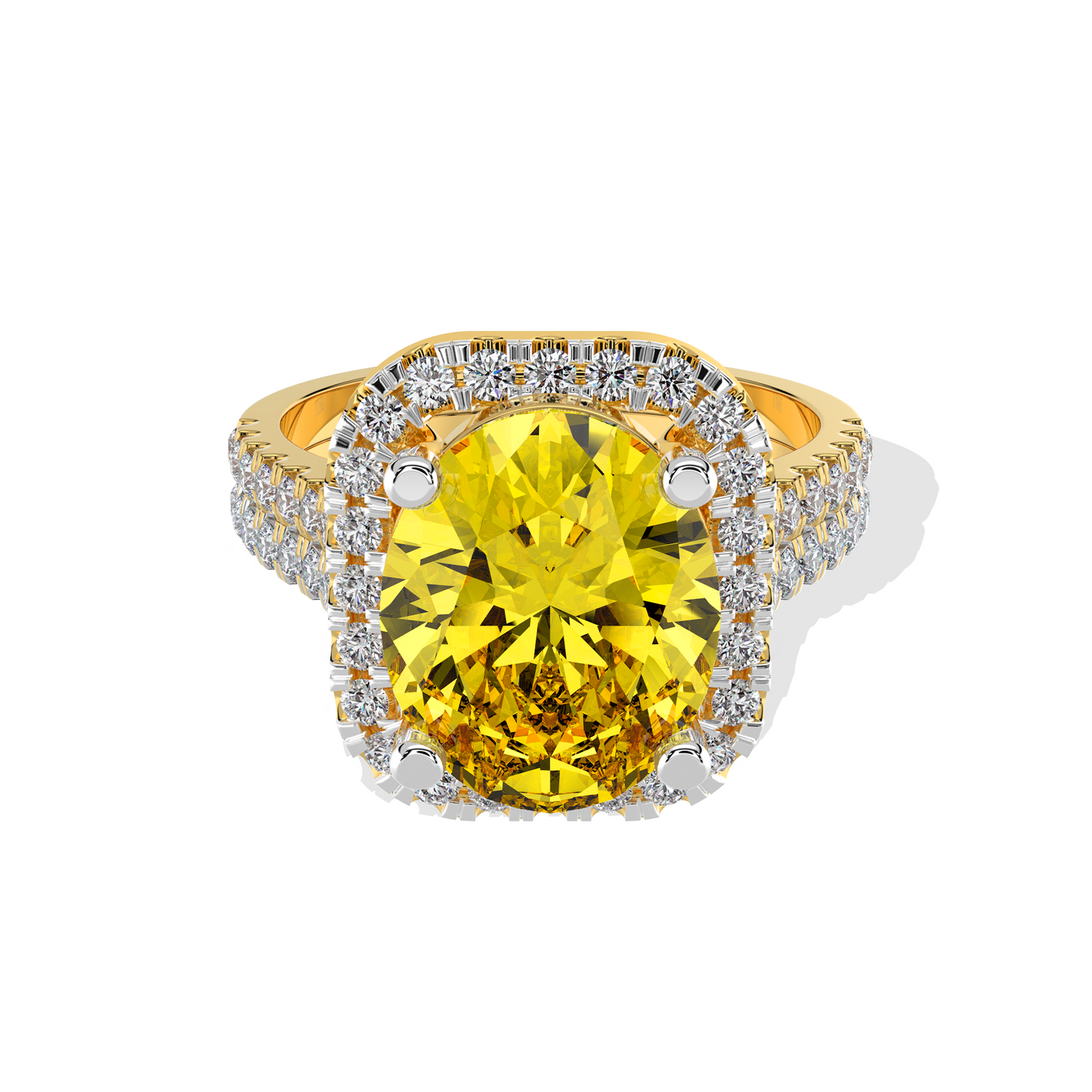 0.70 TW Diamond 3.00 Citrine Cl Stone Ring