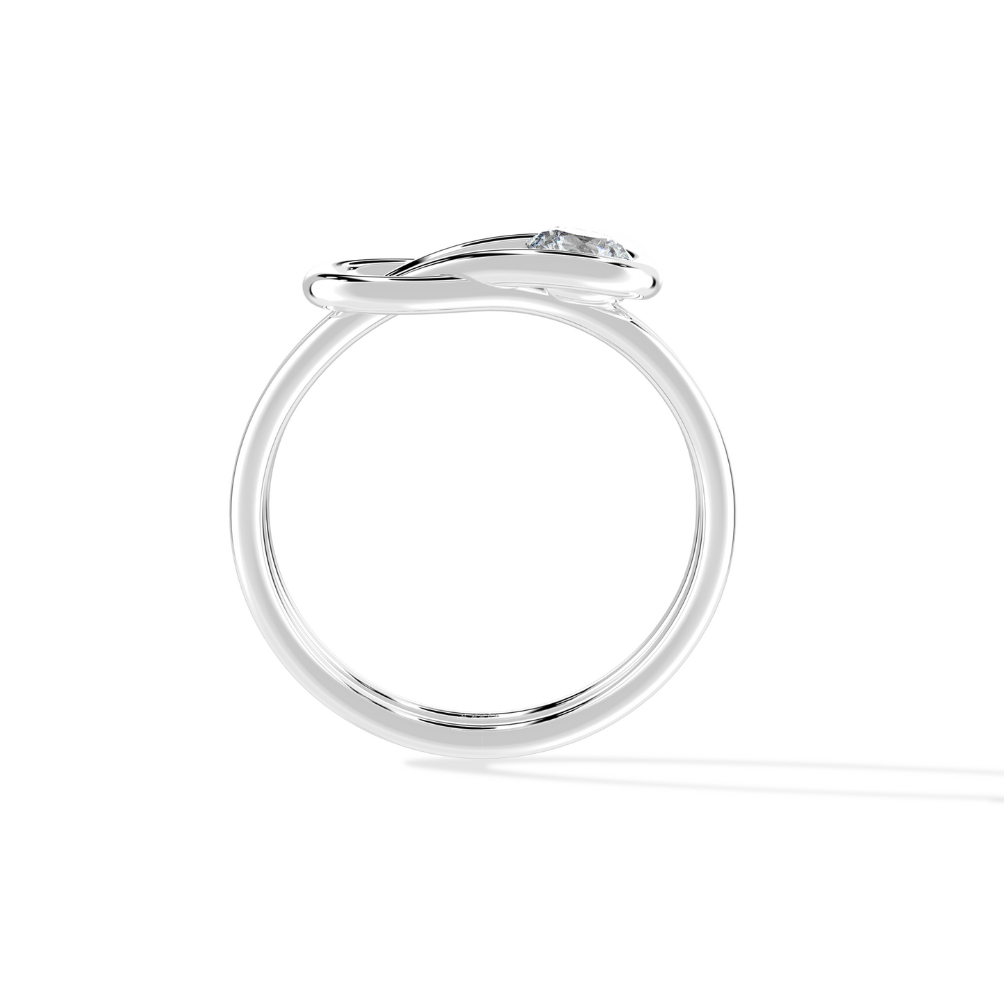Silver Infinite Knot ring by Tiri showcasing a sleek, polished design with an elegant continuous loop symbol.