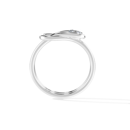Silver Infinite Knot ring by Tiri showcasing a sleek, polished design with an elegant continuous loop symbol.