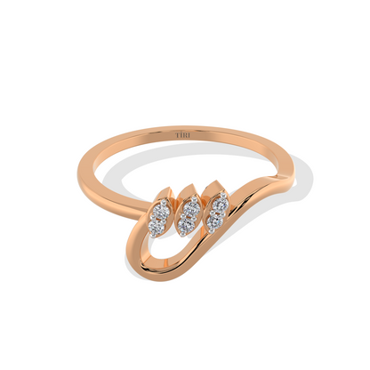 Triple Diamond Wave Ring