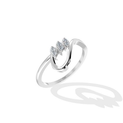 Triple Diamond Wave Ring