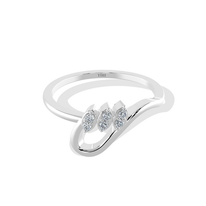 Triple Diamond Wave Ring