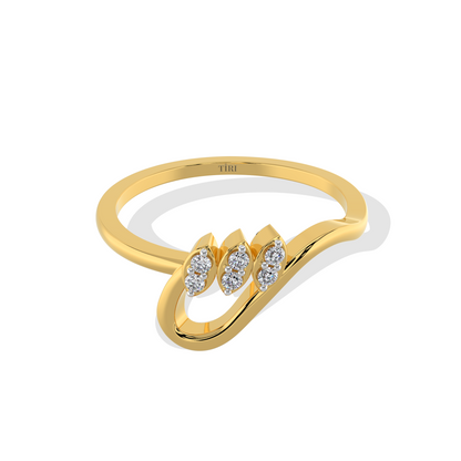 Triple Diamond Wave Ring