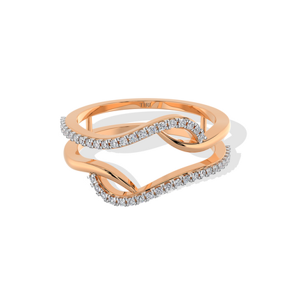 Graceful Double Helix Diamond Ring