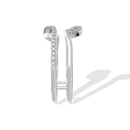 Graceful Double Helix Diamond Ring