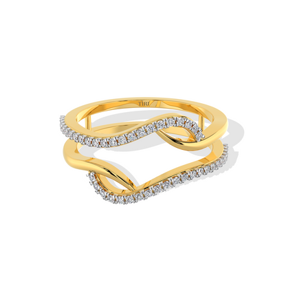 Graceful Double Helix Diamond Ring