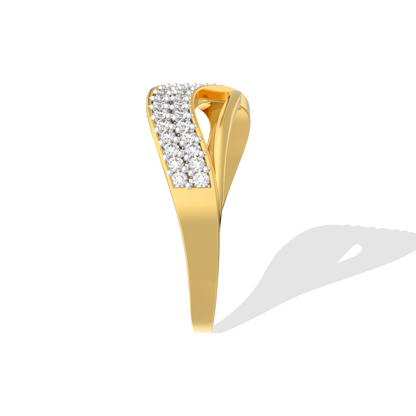Golden Wave Diamond Ring