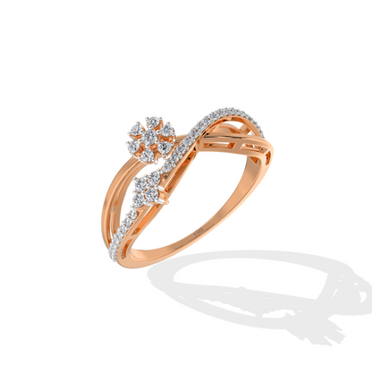 Golden Diamond Infinity Ring