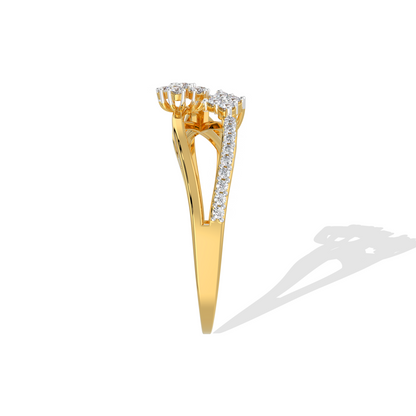 Golden Diamond Infinity Ring