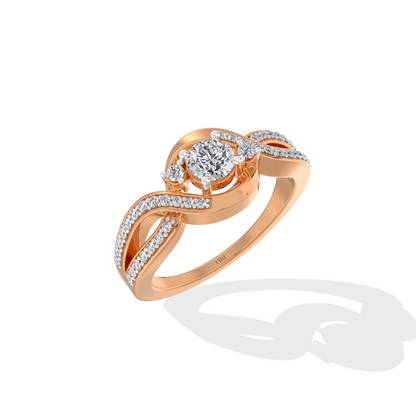 Rose Gold Twist Diamond Ring