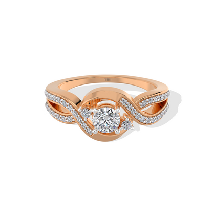 Rose Gold Twist Diamond Ring