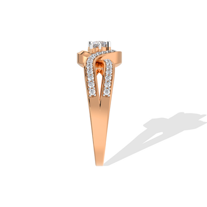 Rose Gold Twist Diamond Ring