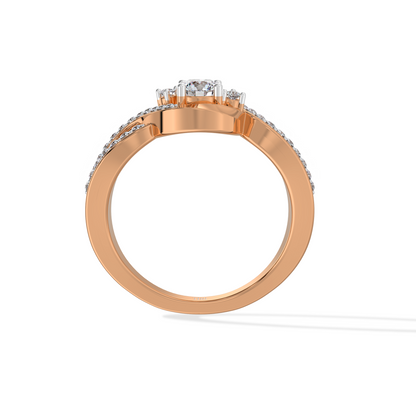 Rose Gold Twist Diamond Ring