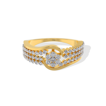 Golden Sparkle Engagement Ring