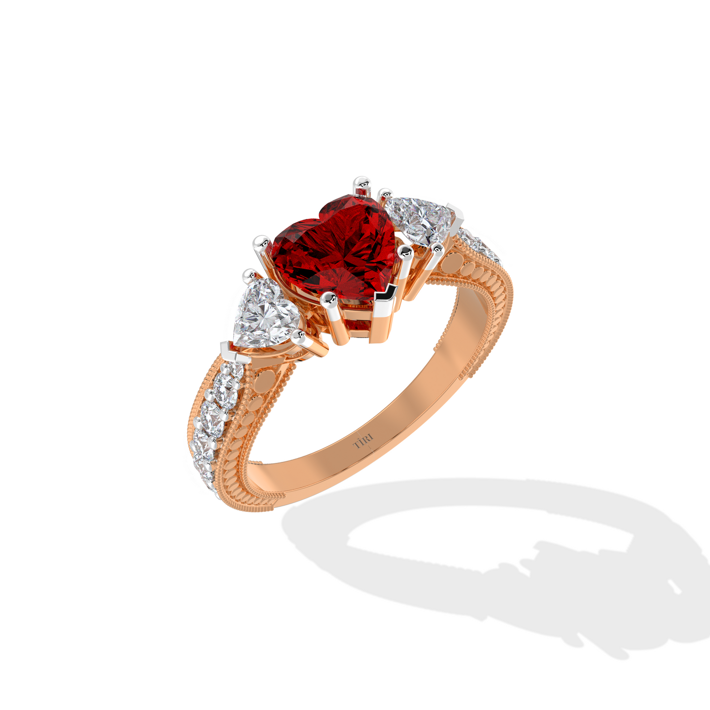Tiri 1.02 TW diamond ring featuring a sparkling round cut diamond set in a sleek band.