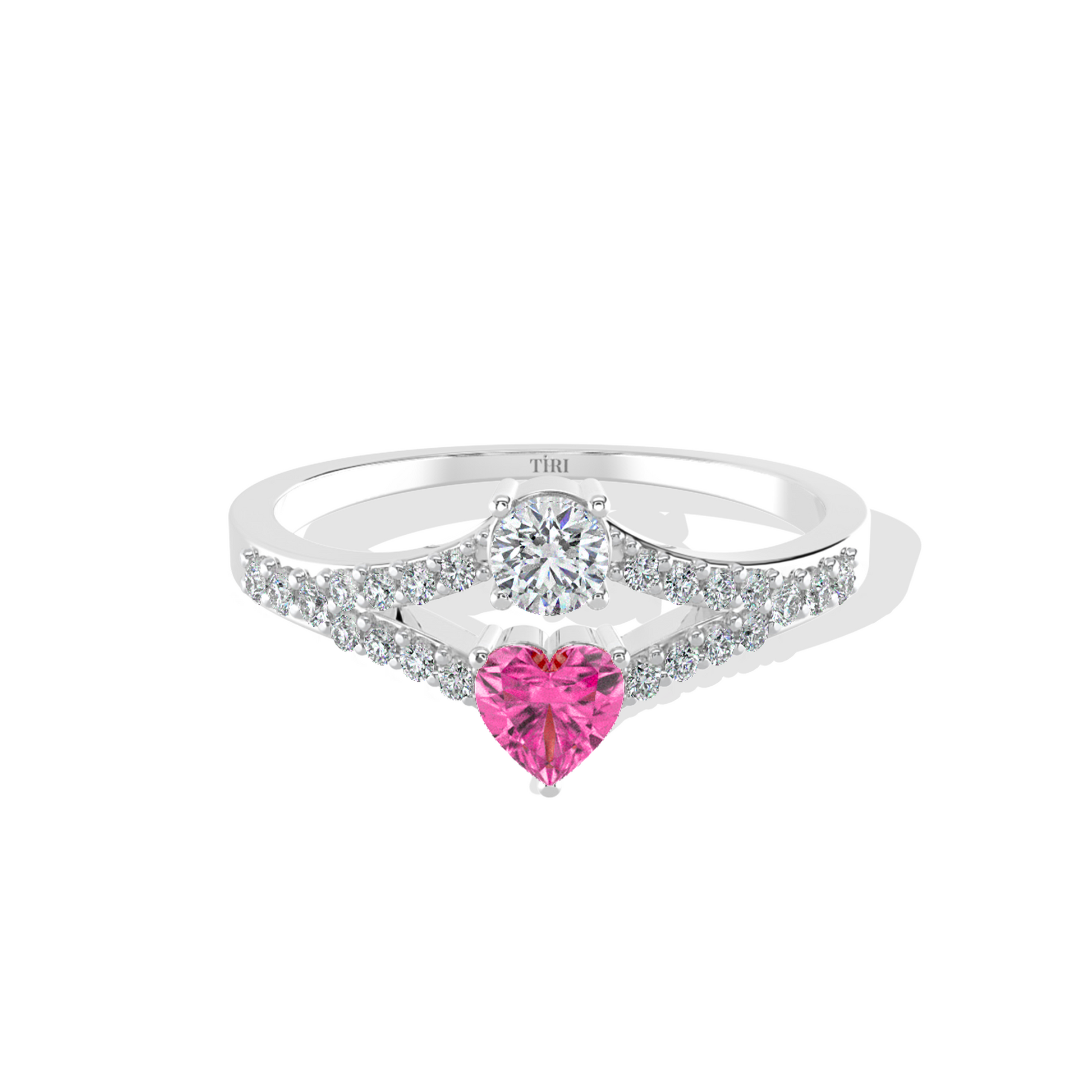 Tiri 0.50 TW diamond ring featuring a sleek band with sparkling diamonds set in a elegant design.
