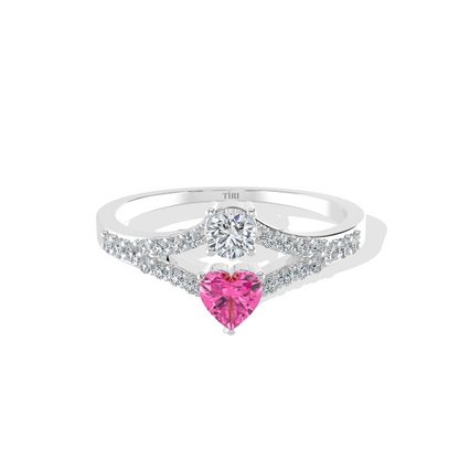 Tiri 0.50 TW diamond ring featuring a sleek band with sparkling diamonds set in a elegant design.